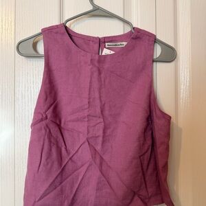 NWT - Abercrombie & Fitch Sleeveless Linen Pink Tank Top